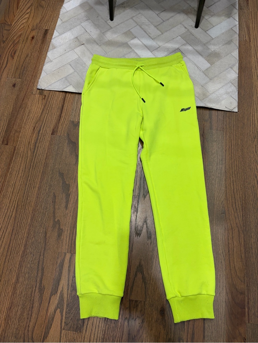 MSGM Neon Yellow Womens Jogger Sweatpants